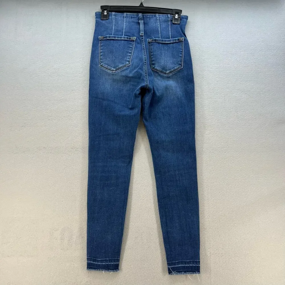 KanCan Jeans Women's 25 (2) Blue High Rise Button Fly Skinny Ankle Preppy School - Picture 10 of 14